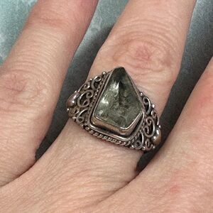 Labradorite Rough Sterling Silver Ring - Size 6 needs to be polished filigree